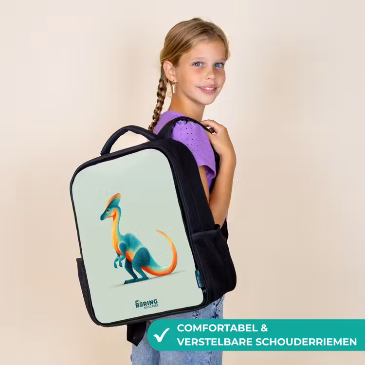 Elegante dino met kam Rugzak - Zwart middel -sfeer6_NL