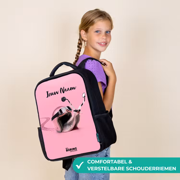 Escar-Go - Roze Rugzak - Zwart middel -sfeer6_NL