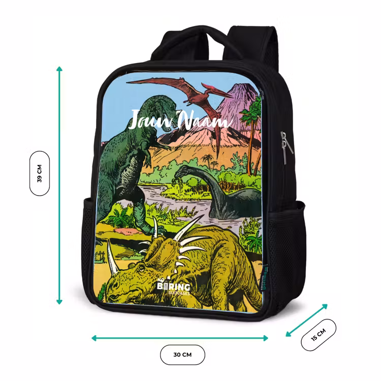 Feest in Dinosaurusland Rugzak - Zwart middel -productfoto_formaten