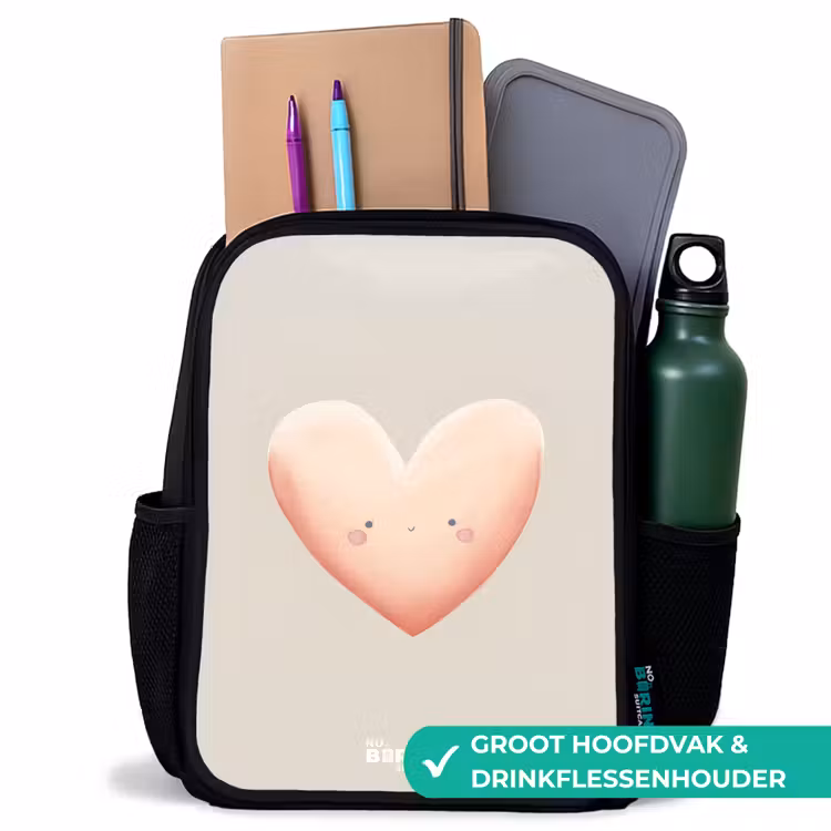 Hart in pastel kleuren Rugzak - Zwart middel -inhoud_NL
