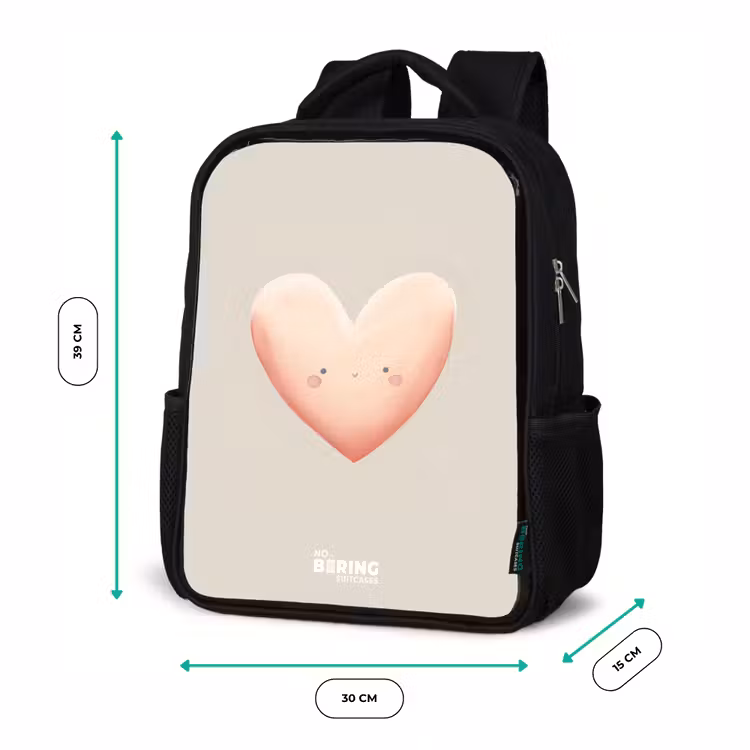Hart in pastel kleuren Rugzak - Zwart middel -productfoto_formaten