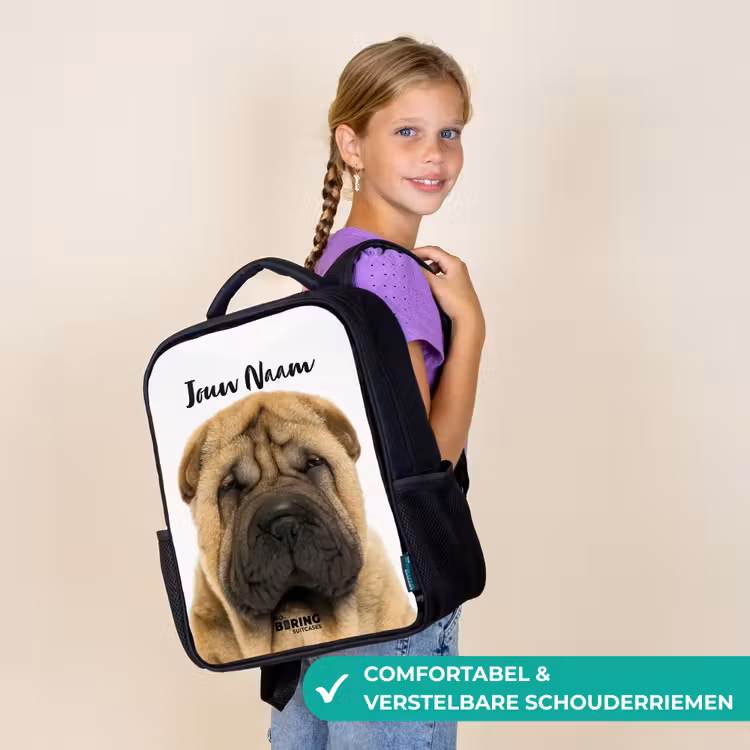 Hondje met Boos Hoofd Rugzak - Zwart middel -sfeer6_NL
