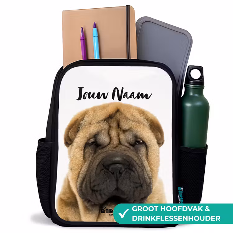 Hondje met Boos Hoofd Rugzak - Zwart middel -inhoud_NL