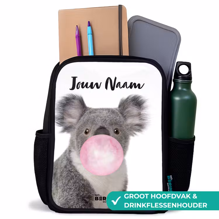 Kauwgom koala Rugzak - Zwart middel -inhoud_NL
