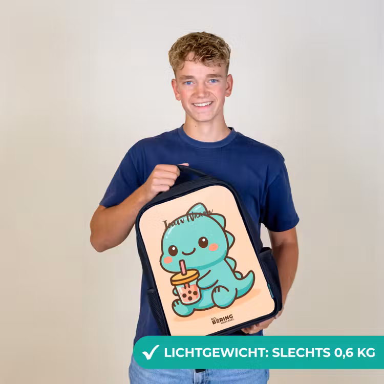 Kawai - Dino - Bubbletea Rugzak - Zwart middel -sfeer7_NL