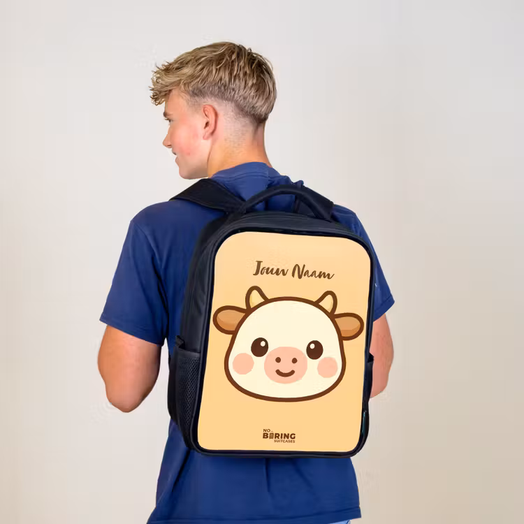 Kawai - Koe - Bruin Rugzak - Zwart middel -sfeer8