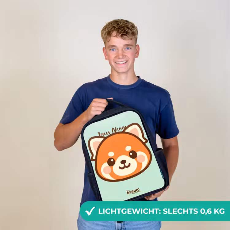 Kawai - Rode panda - Groen Rugzak - Zwart middel -sfeer7_NL