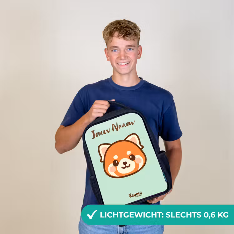 Kawai - Rode panda - Groen Rugzak - Zwart middel -sfeer7_NL