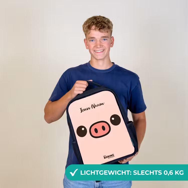 Kawai - Varken - Roze Rugzak - Zwart middel -sfeer7_NL