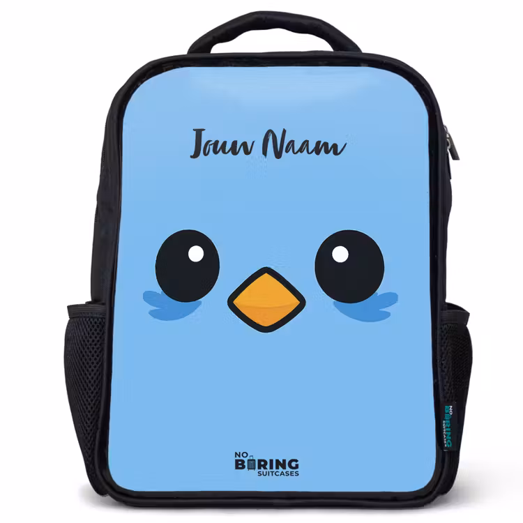 Kawai - Vogel - Blauw Rugzak - Zwart middel -3d