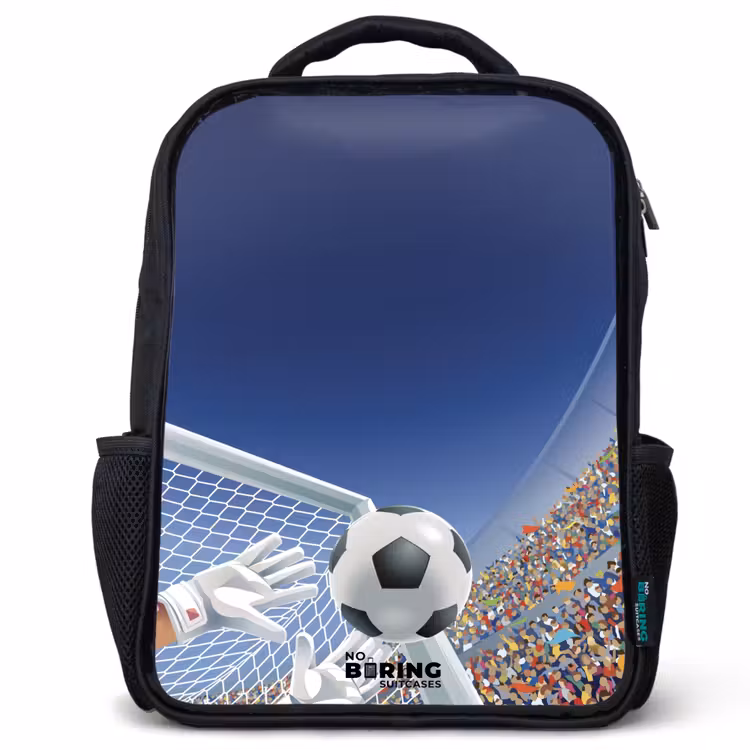 Keeper die een voetbal tegenhoud Rugzak - Zwart middel -3d