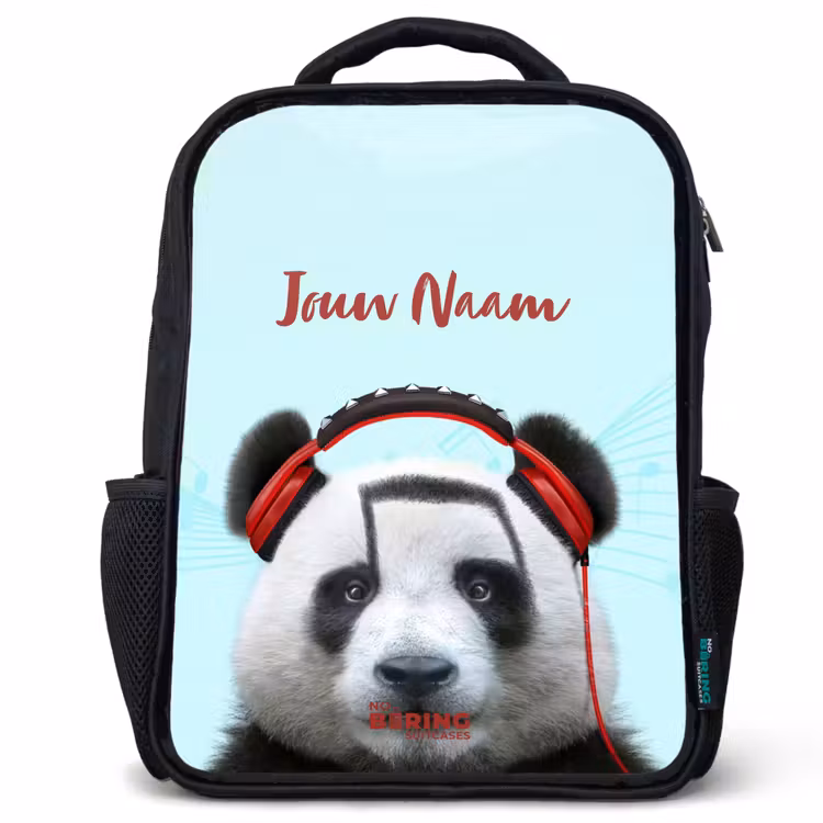 Kees de Panda Rugzak - Zwart middel -3d