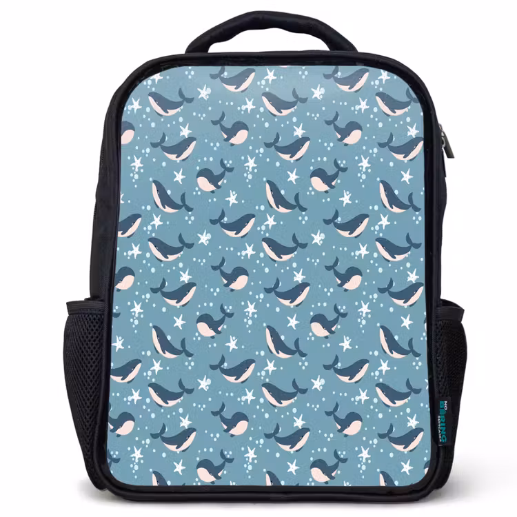 Klein - Oceaan - Walvis - Zeester Rugzak - Zwart middel 861 -3d