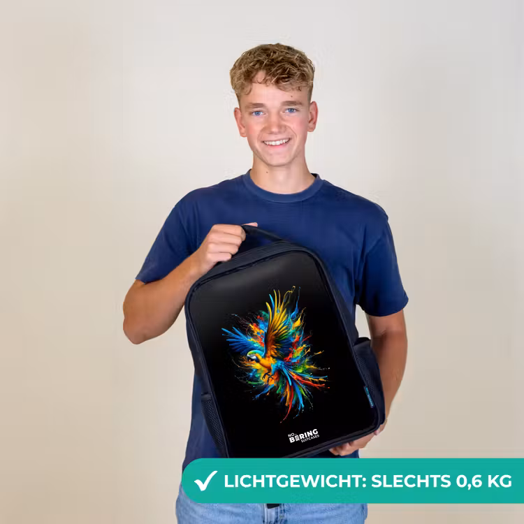 Kleurrijke papegaai Rugzak - Zwart middel -sfeer7_NL