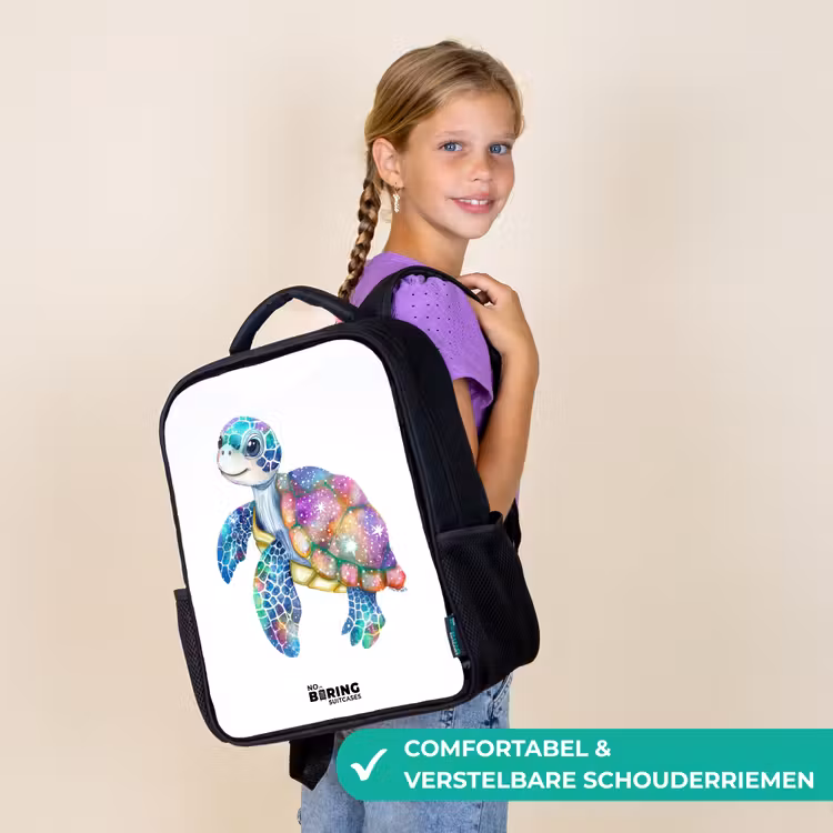 zeeschildpad vol kleuren Rugzak - Zwart middel -sfeer6_NL