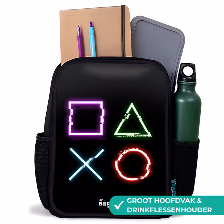 Knoppen van een gameconsole Rugzak - Zwart middel -inhoud_NL