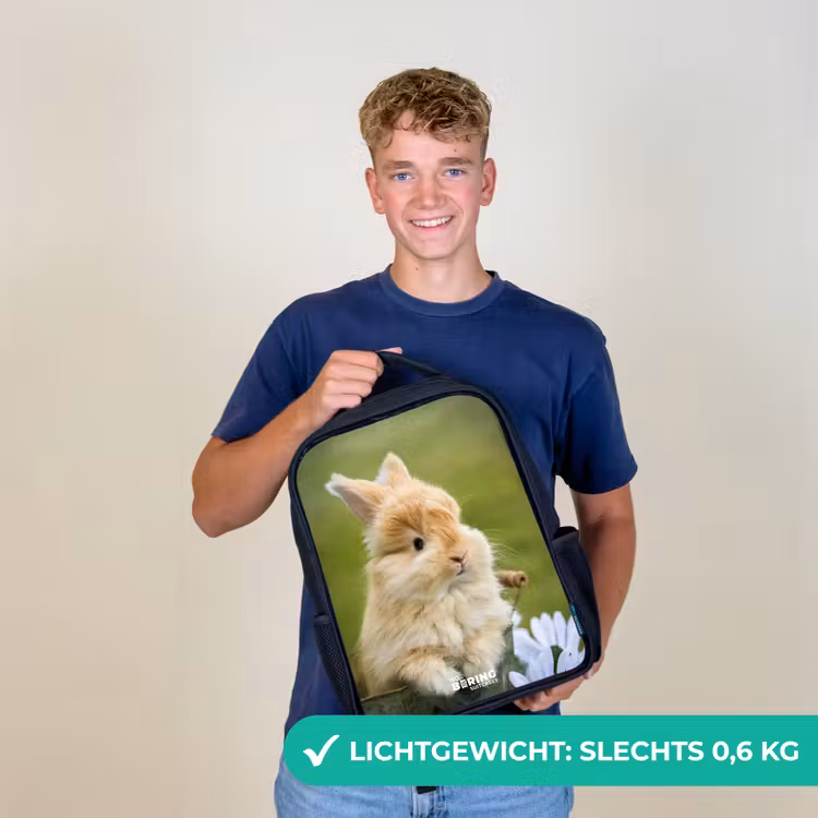 Konijn in bloempot Rugzak - Zwart middel -sfeer7_NL