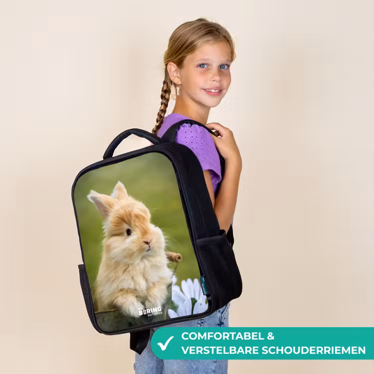 Konijn in bloempot Rugzak - Zwart middel -sfeer6_NL
