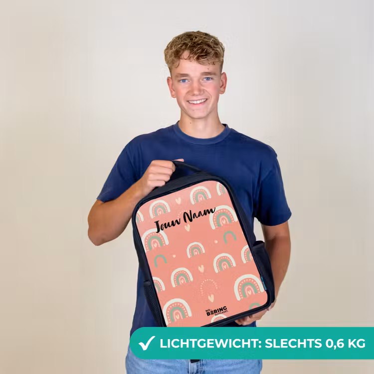 Koraal kleurenbogen Rugzak - Zwart middel -sfeer7_NL
