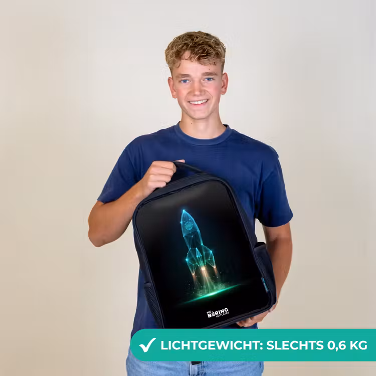 Lancerende raket in neonstijl Rugzak - Zwart middel -sfeer7_NL