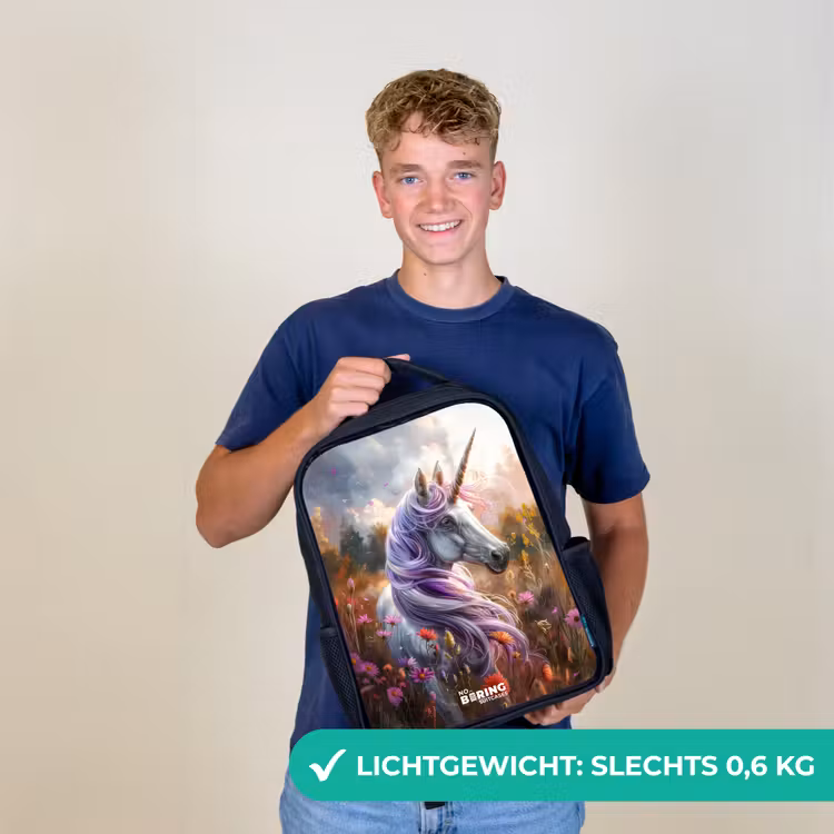 Lavendel lentehoorn Rugzak - Zwart middel -sfeer7_NL