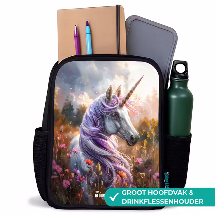 Lavendel lentehoorn Rugzak - Zwart middel -inhoud_NL