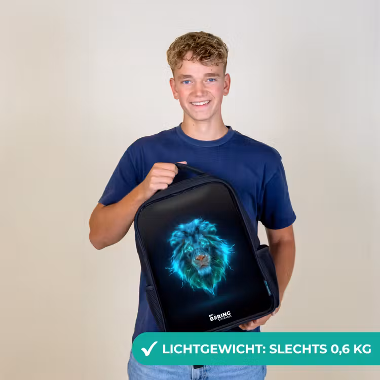 Lichtgevende leeuw Rugzak - Zwart middel -sfeer7_NL