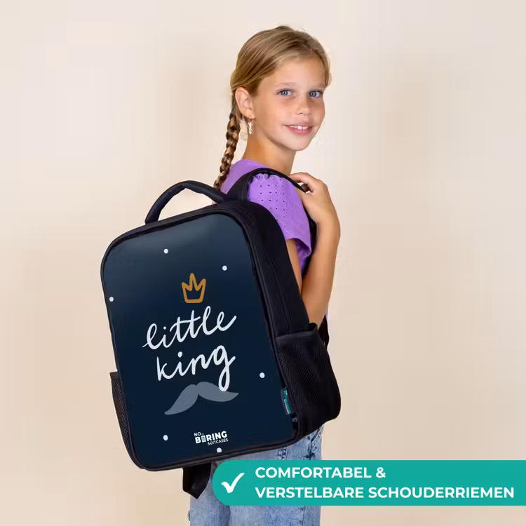 Little king met stippen Rugzak - Zwart middel -sfeer6_NL