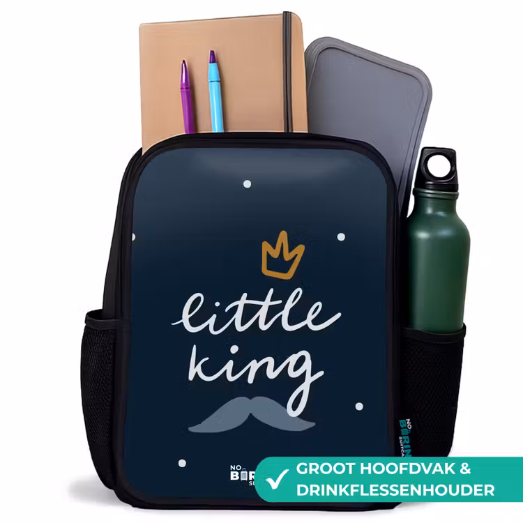 Little king met stippen Rugzak - Zwart middel -inhoud_NL