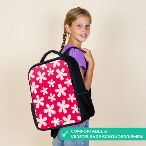 Madeliefjesmania hotpink Rugzak - Zwart middel -sfeer6_NL