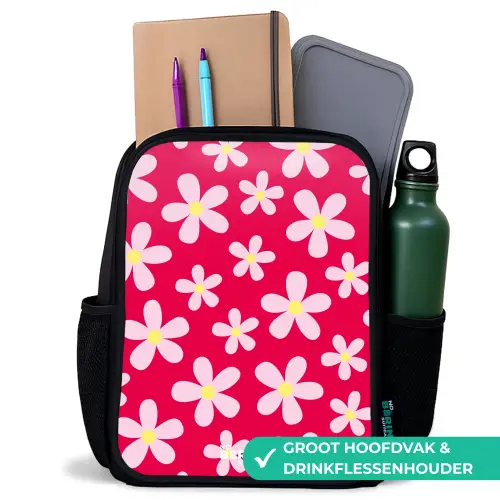 Madeliefjesmania hotpink Rugzak - Zwart middel -inhoud_NL