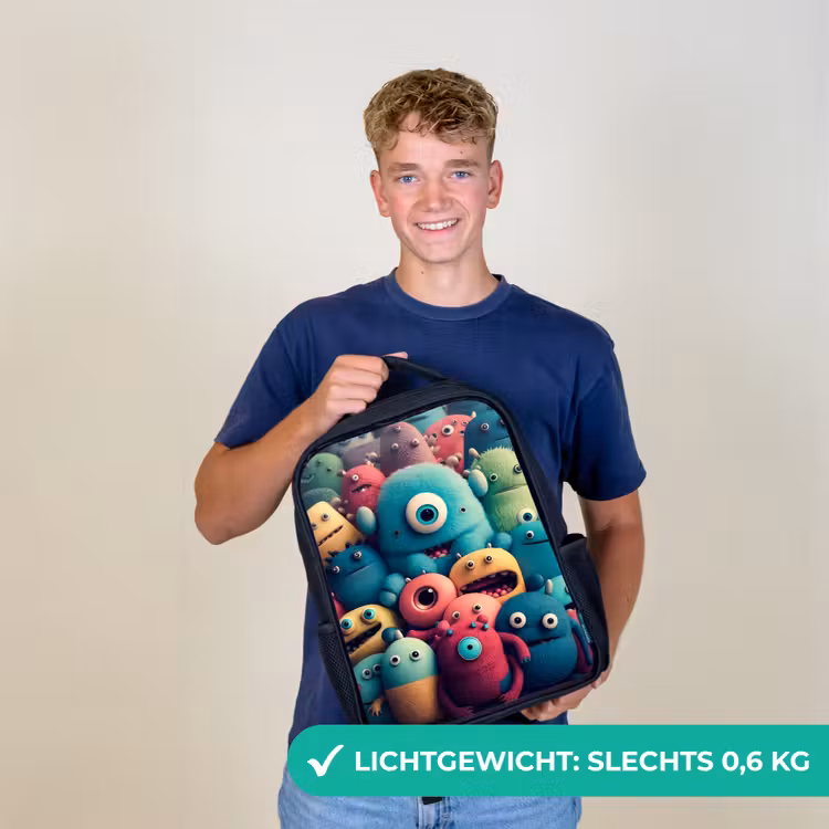Monster Menigte Rugzak - Zwart middel -sfeer7_NL