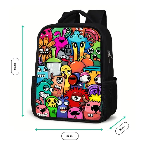 Monster met 1 Oog Rugzak - Zwart middel -productfoto_formaten