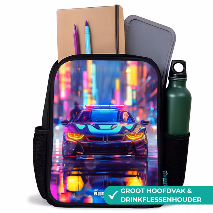 Neon nightcar Rugzak - Zwart middel -inhoud_NL