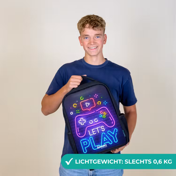 Neoncontroller tegen een bakstenen muur Rugzak - Zwart middel -sfeer7_NL