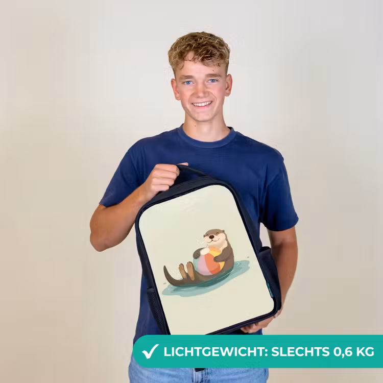 Otter - Strandbal - Kleurrijk Rugzak - Zwart middel -sfeer7_NL