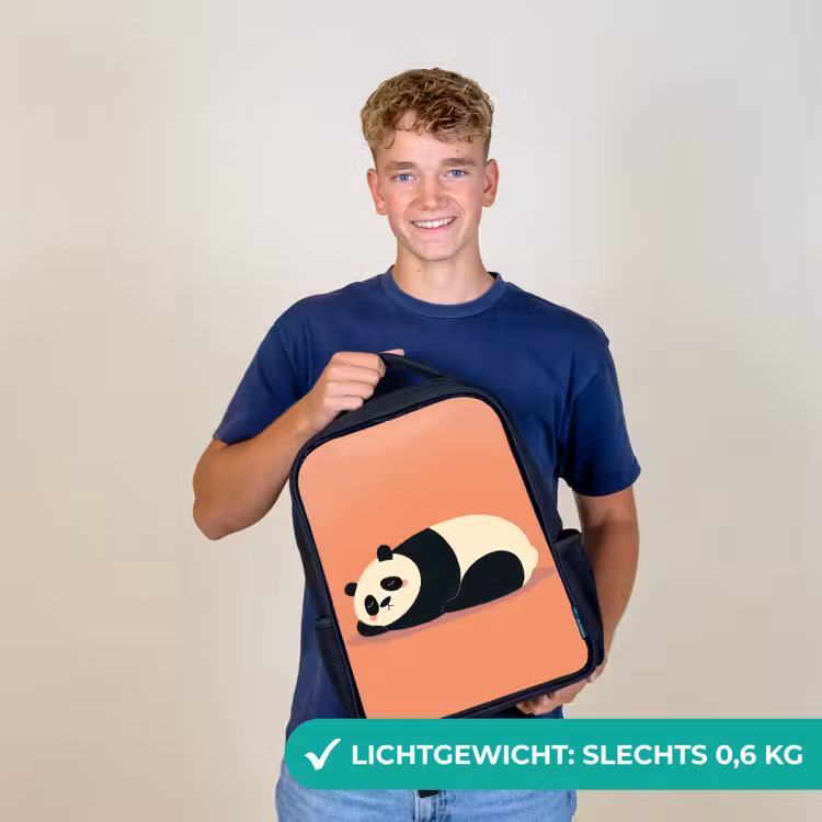 Panda - Slaap - Oranje Rugzak - Zwart middel -sfeer7_NL