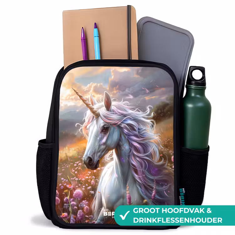 Pastel parelhoorn Rugzak - Zwart middel -inhoud_NL