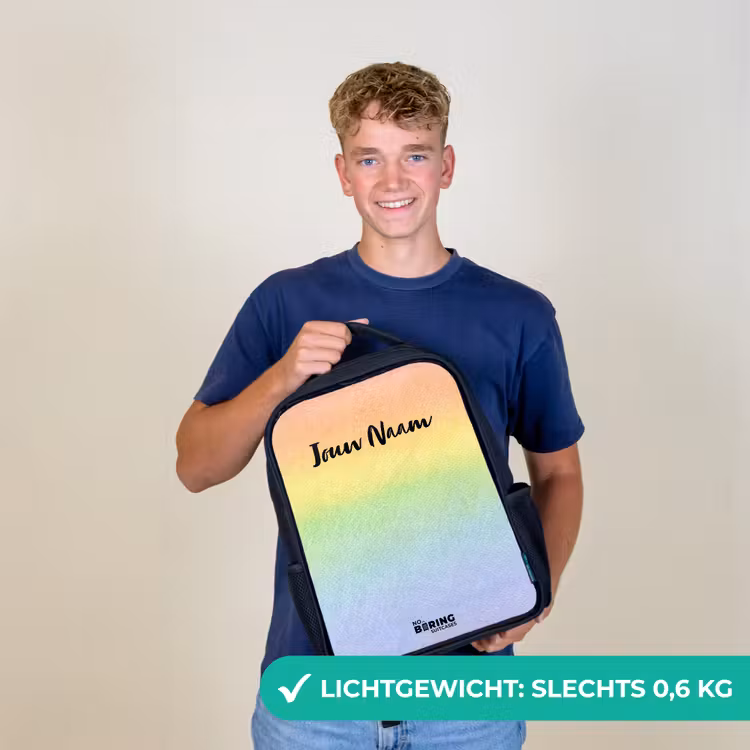 Pastel regenboog van krijt Rugzak - Zwart middel -sfeer7_NL