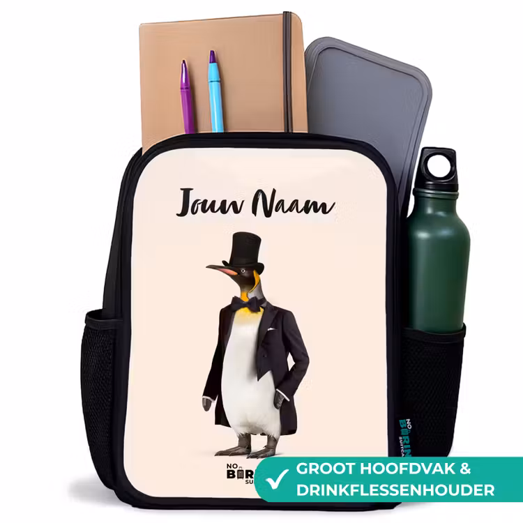 Pinguin in Pak Rugzak - Zwart middel -inhoud_NL