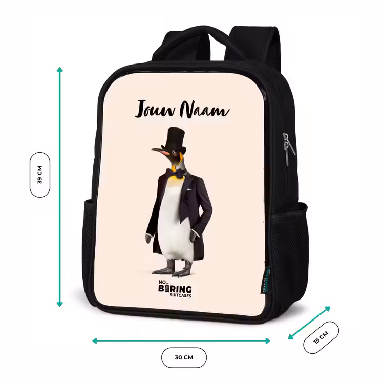 Pinguin in Pak Rugzak - Zwart middel -productfoto_formaten