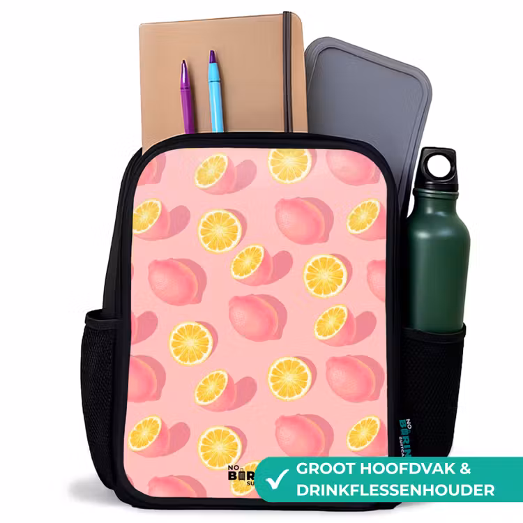 Pink limoncello Rugzak - Zwart middel -inhoud_NL