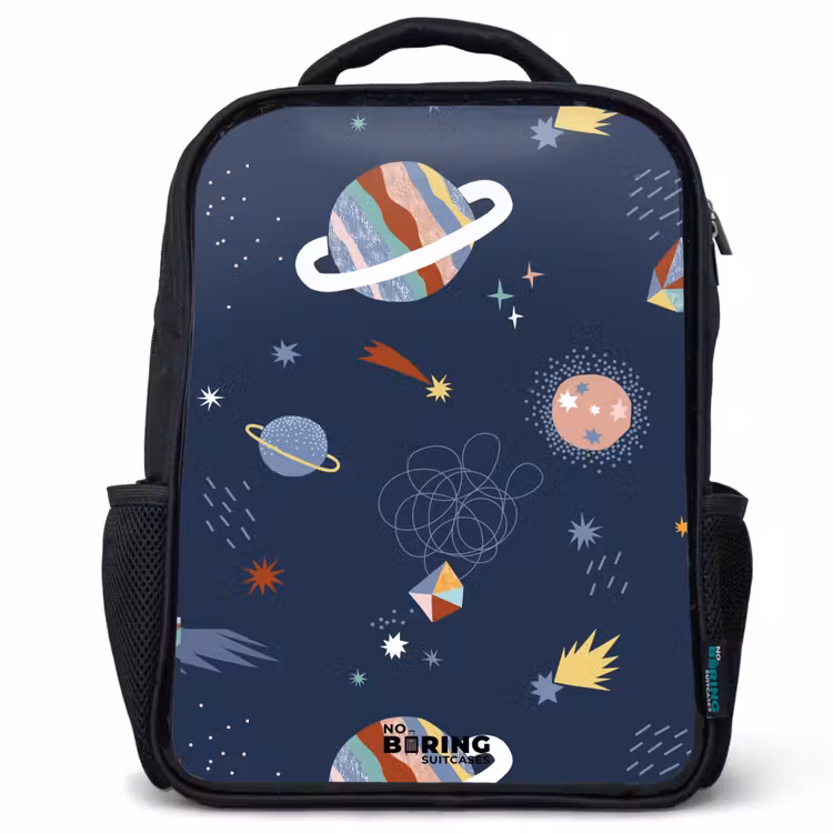 Planeten in de hemel Rugzak - Zwart middel -3d