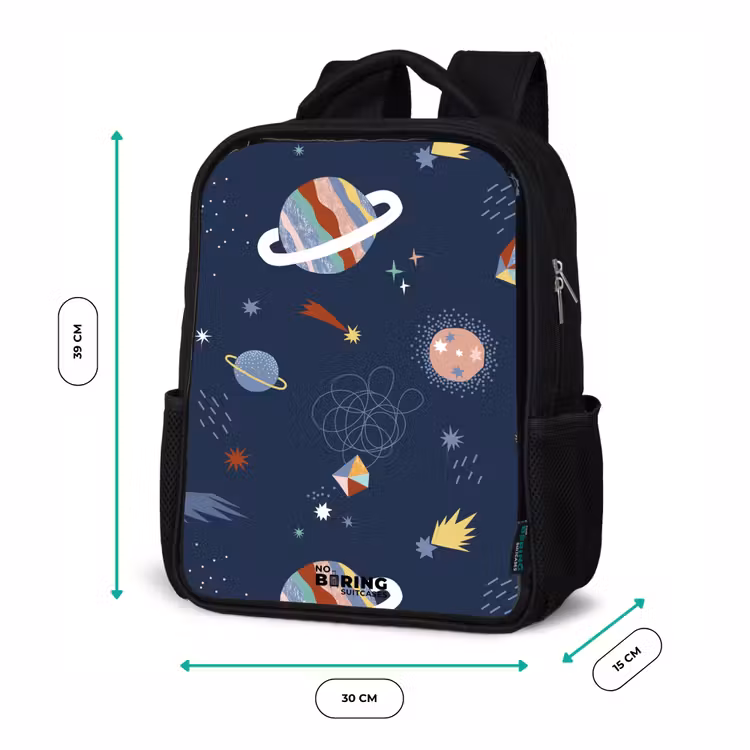 Planeten in de hemel Rugzak - Zwart middel -productfoto_formaten