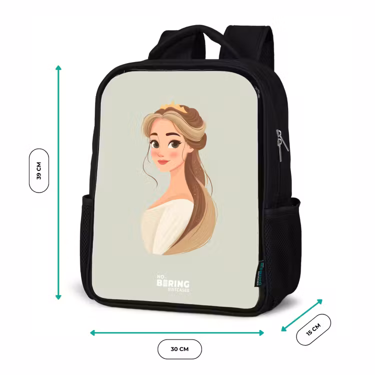 Prinses met een tiara - Groen Rugzak - Zwart middel -productfoto_formaten