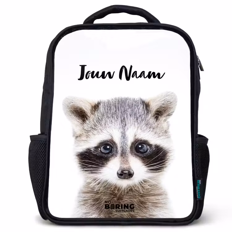 Rachid Racoon Rugzak - Zwart middel -3d