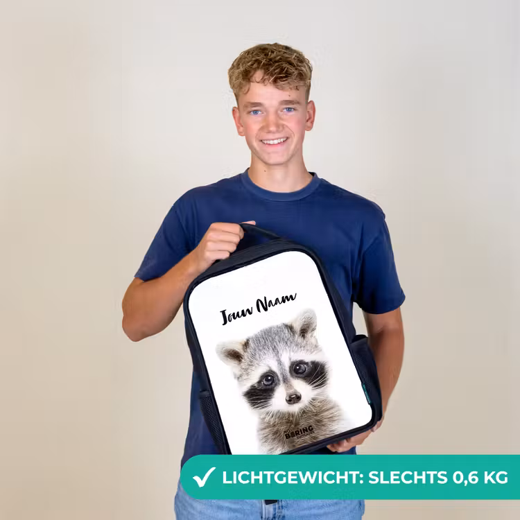 Rachid Racoon Rugzak - Zwart middel -sfeer7_NL