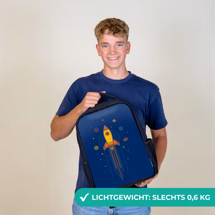 Raket - Blauw - Sterren Rugzak - Zwart middel -sfeer7_NL