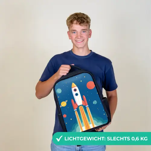 Raket - Planeten - Ruimte Rugzak - Zwart middel -sfeer7_NL