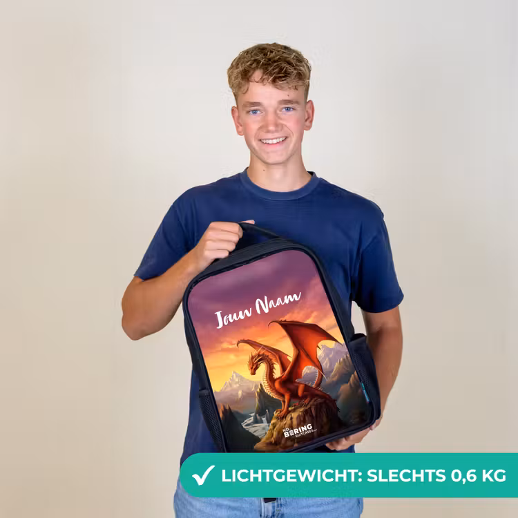 Rode reuzendraak Rugzak - Zwart middel -sfeer7_NL